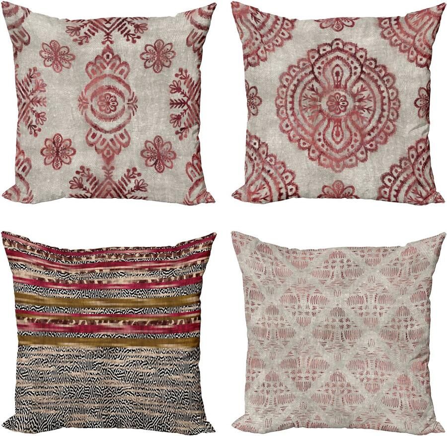 New Bed Vintage Retro Oriëntaalse Effect Bloemenornamenten Kussenhoes met sierkussen 4-pack modern accent dubbelzijdig digitaal bedrukt 45 cm x 45 cm