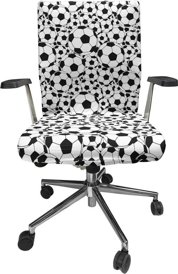 New Bed Voetbal Monochrome ballen sportthema Stoelhoes voor Bureaustoel Rekbare en Wasbare Stoffen Hoes Grote Maat