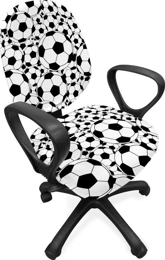 New Bed Voetbal Monochrome ballen sportthema Stoelhoes voor Bureaustoel Rekbare en Wasbare Stoffen Hoes Standaardmaat