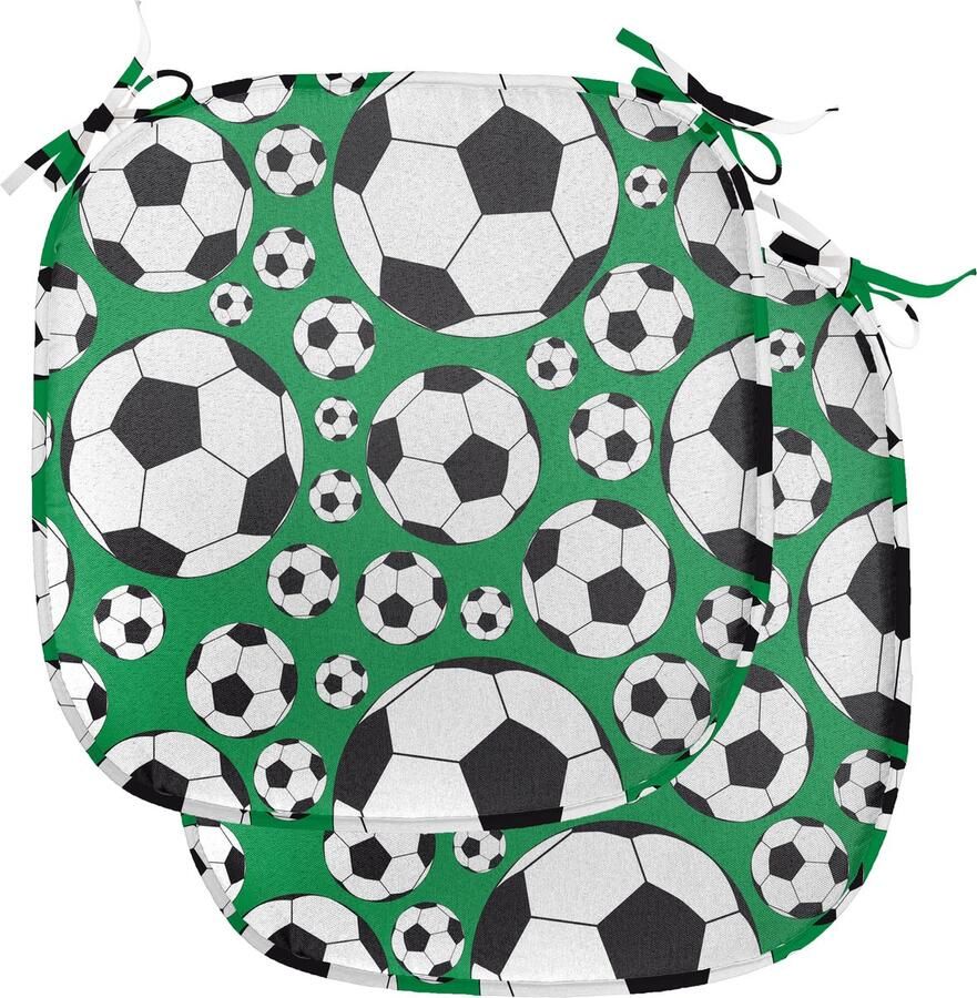 New Bed Voetbal Populair Sport Motief Stoelkussen Set van 2 Anti-Slip Zitting Pad 40 cm x 40 cm