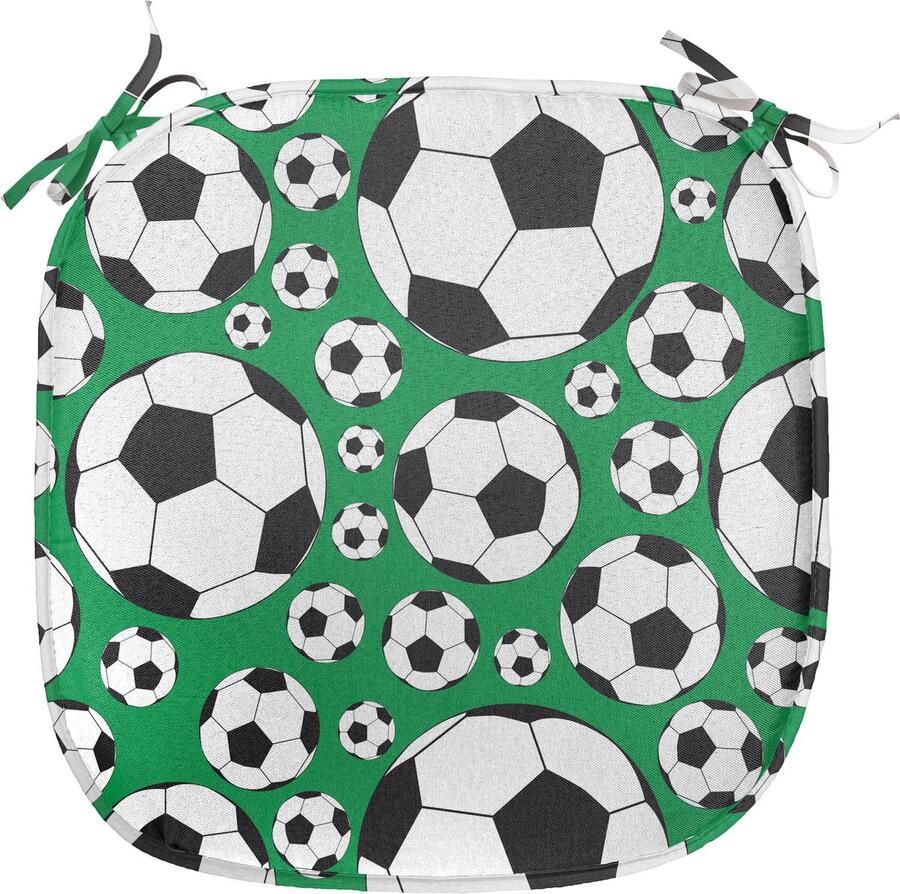 New Bed Voetbal Populair Sport Motief Stoelkussen Set van 4 Anti-Slip Zitting Pad 40 cm x 40 cm