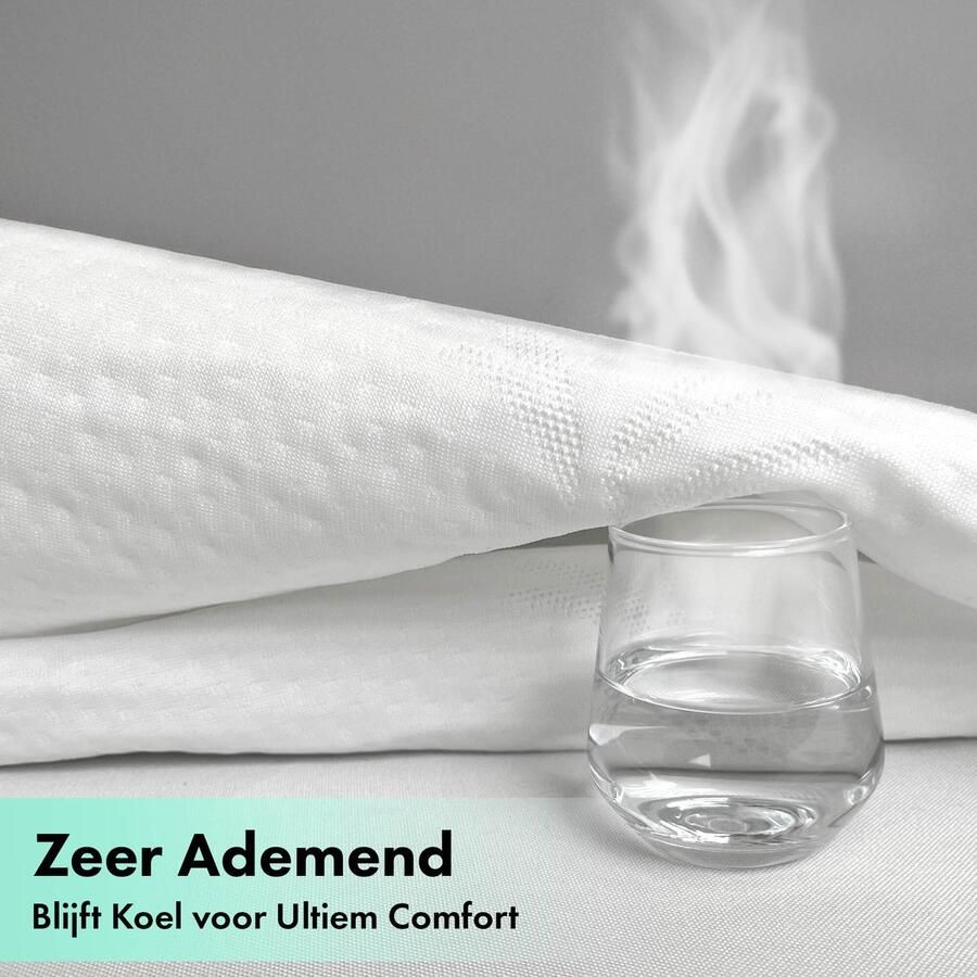 New Bed Zachte Matrashoes Pad Gewatteerde Bovenlaag Ademend en Geluidloos Aangepaste Waterdichte Achterkant met Duurzame Elastische Bandjes 120 cm x 200 cm