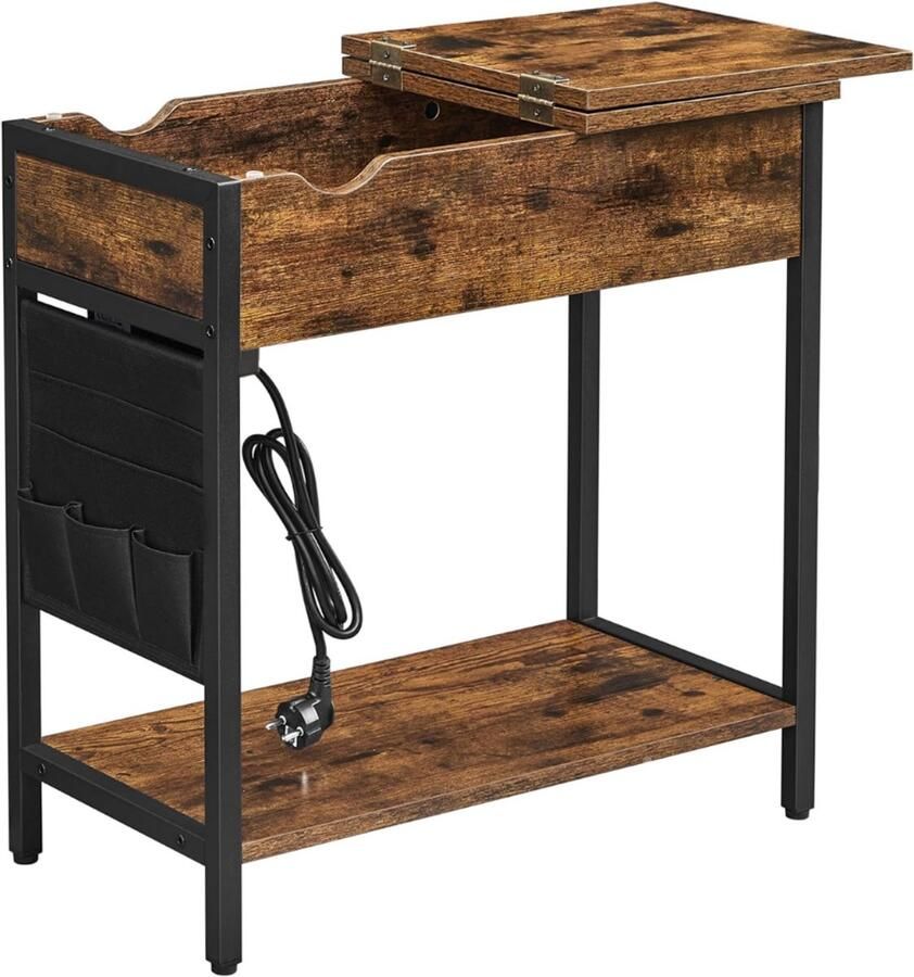 NewWave Bijzettafel Nachtkastje Met Stoopkontacten Klaptafeltje Dressoir