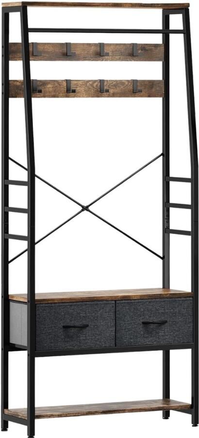 NewWave Kapstok Staand Massief Houten Garderoberek Kledingrek Haken