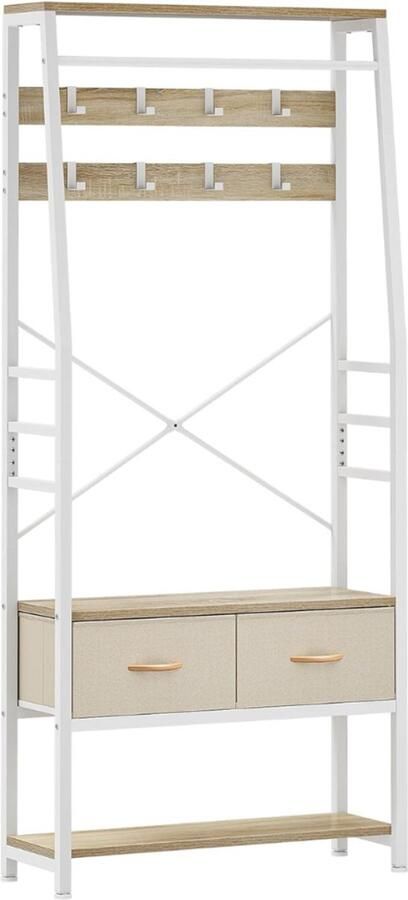 NewWave Kapstok Staand Massief Houten Garderoberek Kledingrek Haken