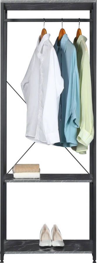 NewWave Kledingrek Wanddisplay Marmer & Metaal Open Kledingkast Ruimte Voor Schoenen 60X40X167cm Dressoir