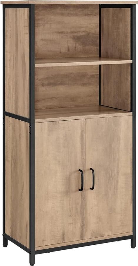 NewWave Vitrinekast Dressoir Buffetkast Boekenkast Met Deuren Eiken Bruin