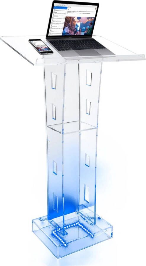 NewWave Proffesionele Presentatie Preekstoel Plexiglas Podium Lessenaar Lectern Hoge Lessenaar Sta Bureau