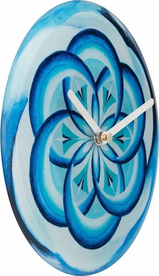 NeXtime Tafel Wandklok 20cm-Stil-Licht Blauw-Gehard glas- Cosmo Blue Table