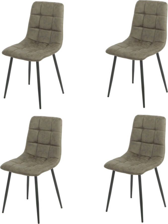 NezR Eetkamerstoel Denver Eetkamerstoelen Set van 4 Groen Microfiber Sinterklaas Kerst