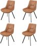 NezR Eetkamerstoel Miami Eetkamerstoelen Set van 4 Cognac Microfiber - Thumbnail 1