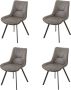 NezR Eetkamerstoel Miami Eetkamerstoelen Set van 4 Grijs Microfiber - Thumbnail 1