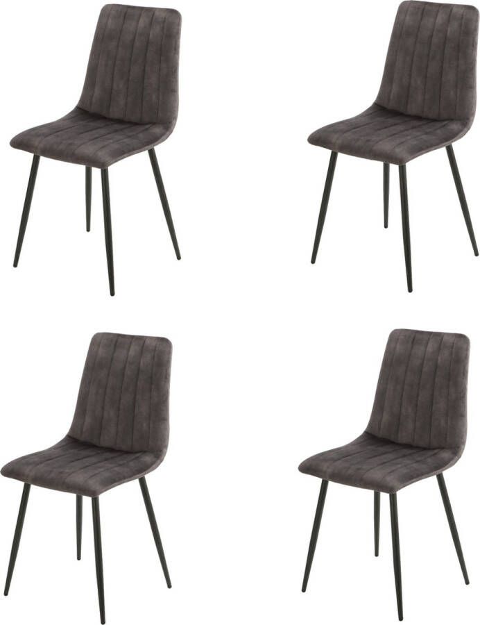 NezR Eetkamerstoel Seattle Eetkamerstoelen Set van 4 Grijs Velvet Sinterklaas Kerst