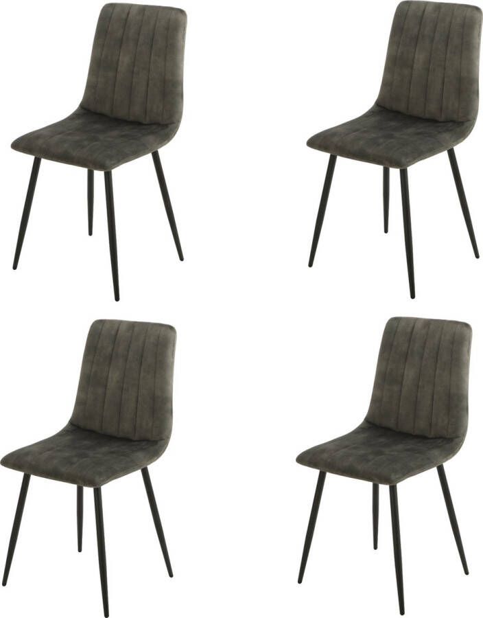 NezR Eetkamerstoel Seattle Eetkamerstoelen Set van 4 Groen Velvet Sinterklaas Kerst