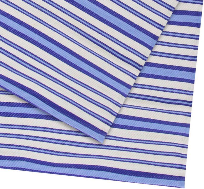 NICEEY Buitenkleed Tuintapijt Vloerkleed Buitenkleed 120x180cm Blauw Wit
