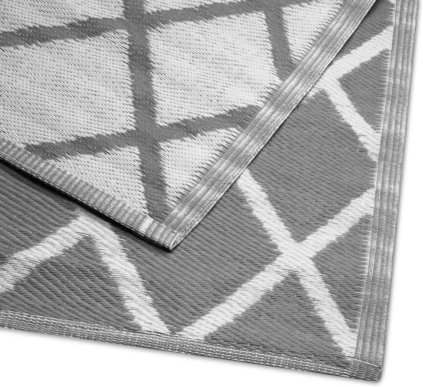 NICEEY Buitenkleed Tuintapijt Vloerkleed Buitenkleed Omkeerbaar 120x180cm Grijs Wit