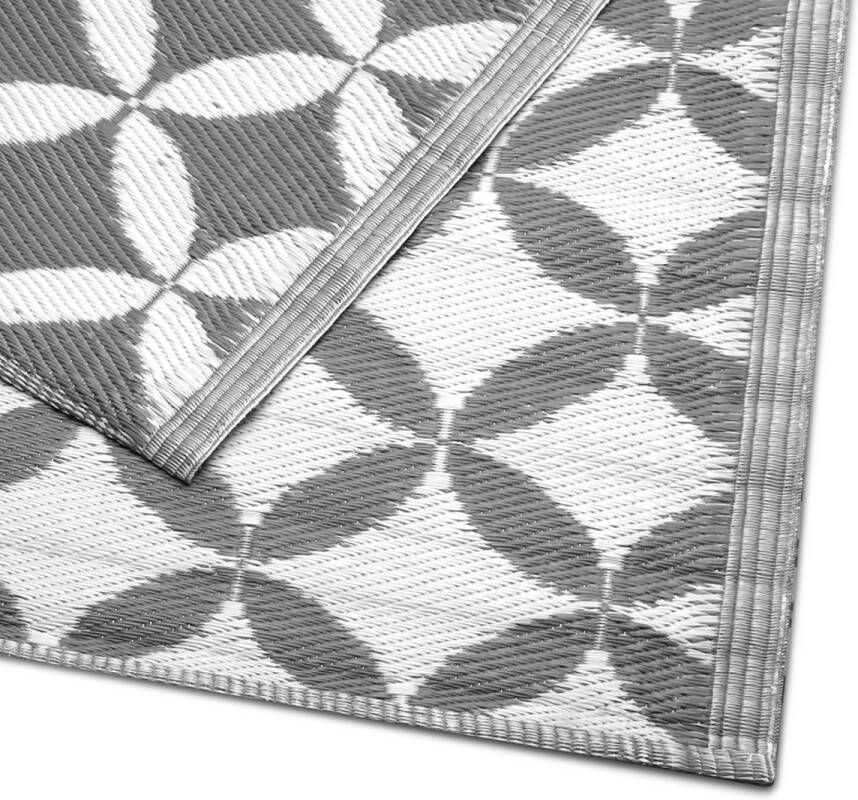 NICEEY Buitenkleed Tuintapijt Vloerkleed Buitenkleed Omkeerbaar 120x180cm Grijs Wit - Foto 2