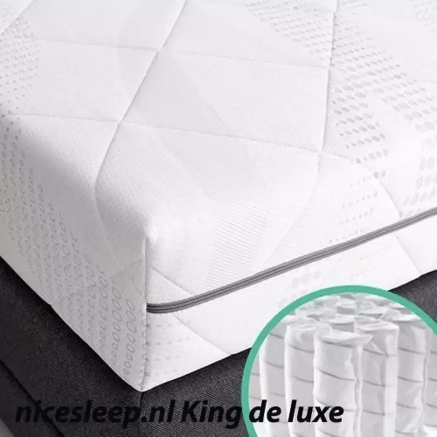 Nicesleep.nl King de Luxe- 90x200 cm- Pocketvering Matras met Koudschuim Hard 25 cm dik- op afspraak geleverd