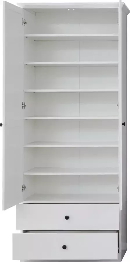 Nicesleep Wonen & Slapen Baxter kledingkast 2 deuren 2 laden 5 legplanken wit
