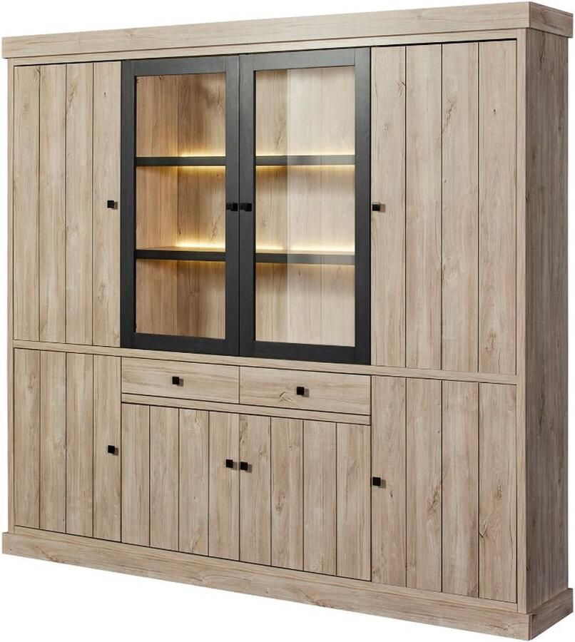 Trendmeubel Buffetkast Vince 4 Eiken 230 cm- Actie Black Friday