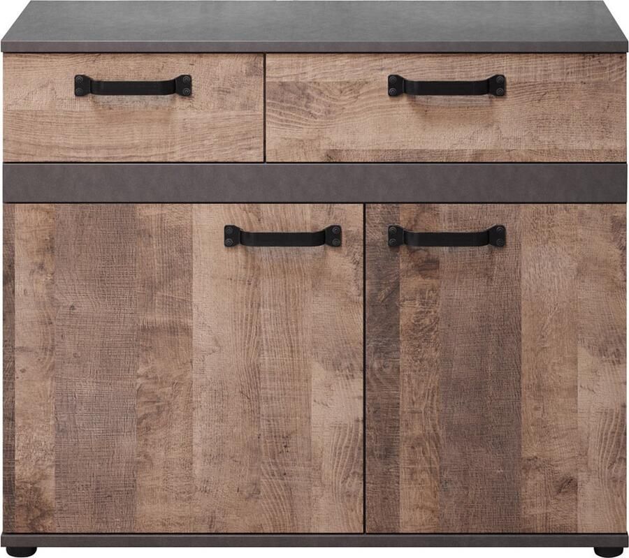 Nicesleep Wonen & Slapen Nicesleep wonen en Slapen Borneo dressoir- 2 deuren 2 laden- eiken decor