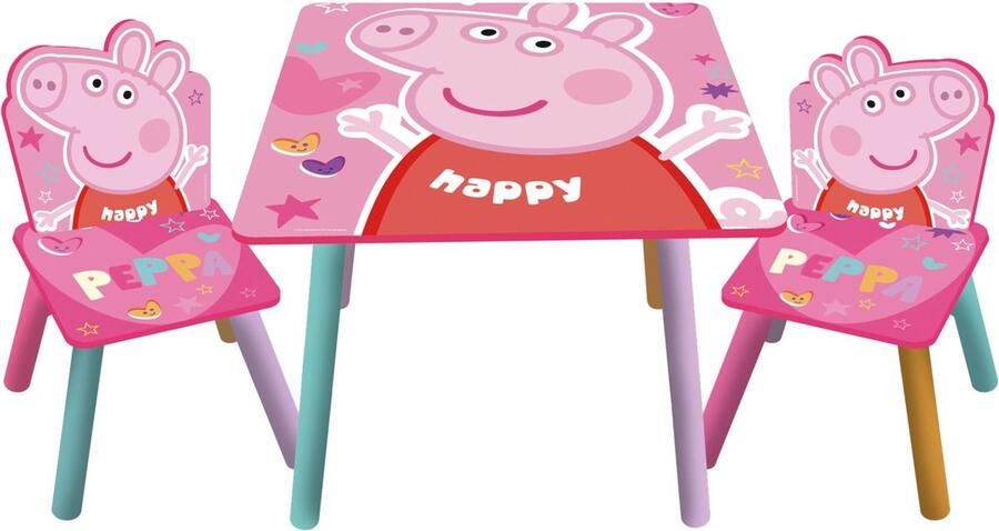 Nickelodeon Tafelset Peppa Pig 3-delig meubel 2 Stoelen en kindertafel