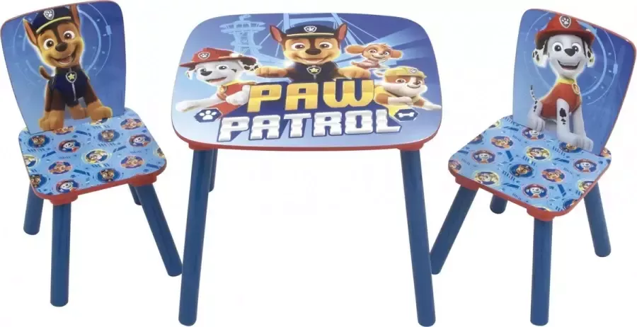 Nickelodeon Tafel En Stoelen Paw Patrol Junior Hout Blauw 3-delig