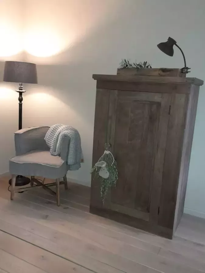 Nieuw AURA PEEPERKORN-buffetkast-kast LIEKE -oud teakhout- bruin lichtvergrijsd - Foto 2