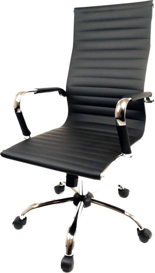 Nifty Living LEGEND Zwart PU leren Bureaustoel met chroom onderstel