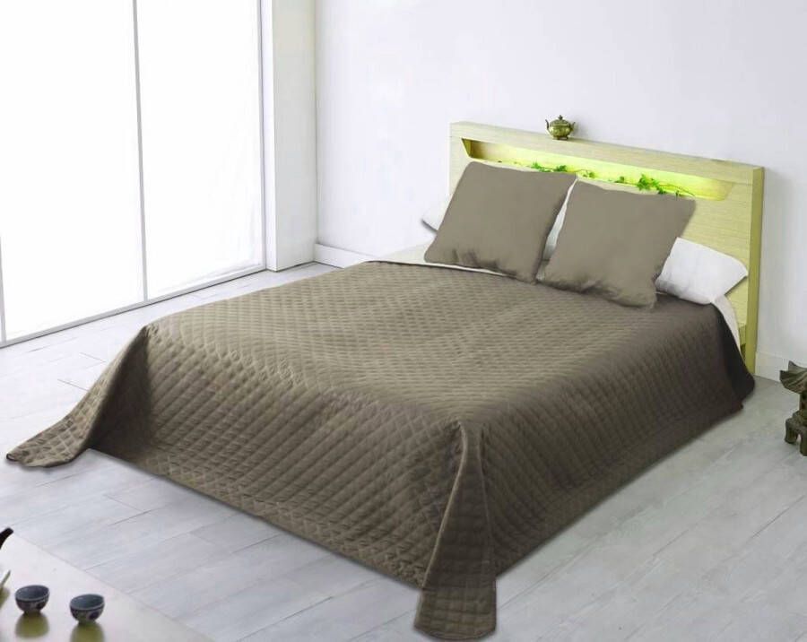 Nightsrest Bedsprei Brooke Linnen-Grijs Maat: 230x270cm 2 persoons voor bedden van 140 en 160 cm breed