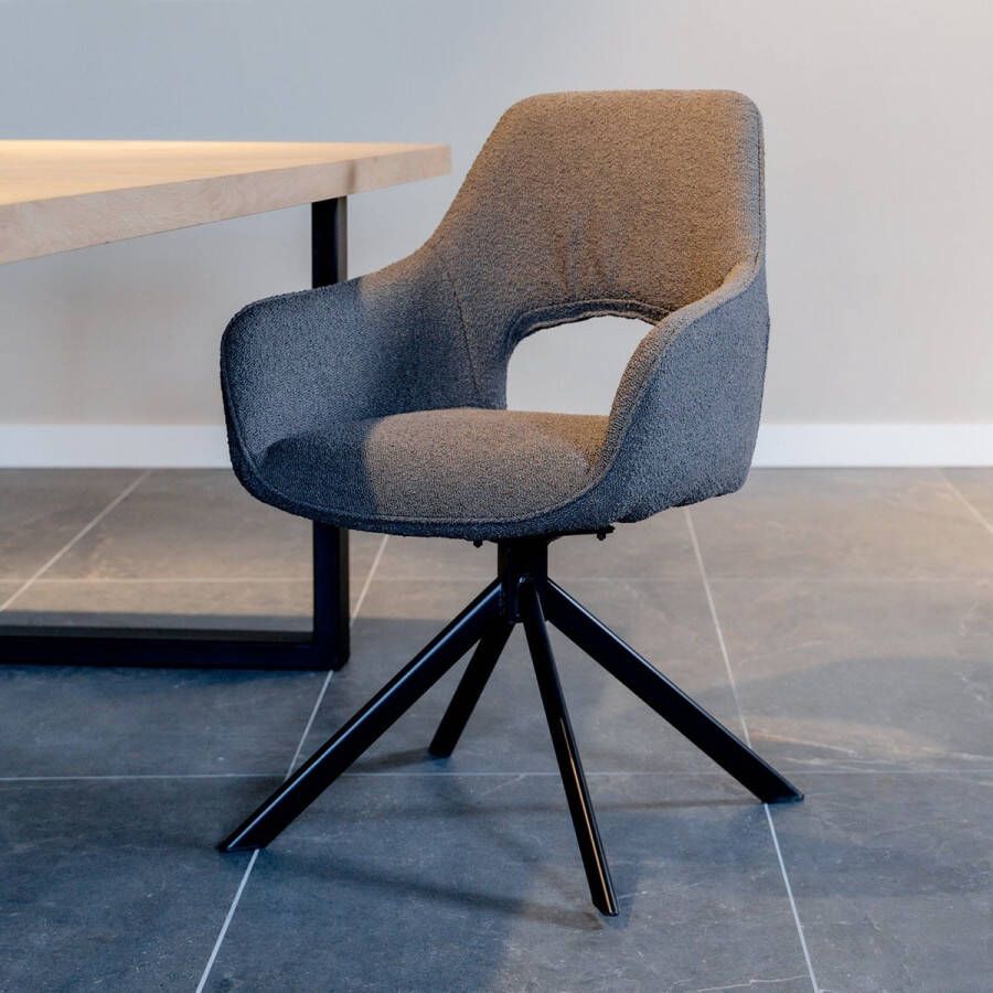 Le Chair Eetkamerstoel Vita Bouclé Grey