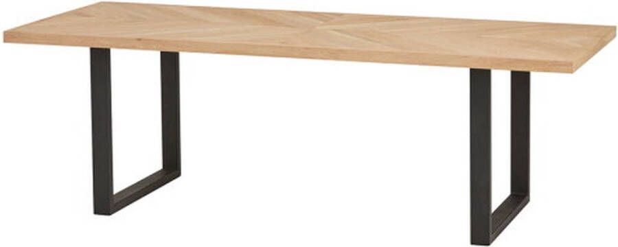 MySons Nijwie Interlaken Eetkamertafel 240x100 met houten rand en U-poot