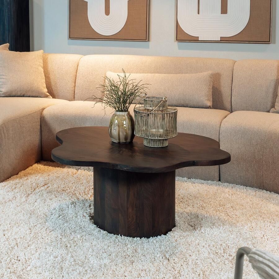 Nijwie Salontafel Fiore Bruin Mangohout Organisch
