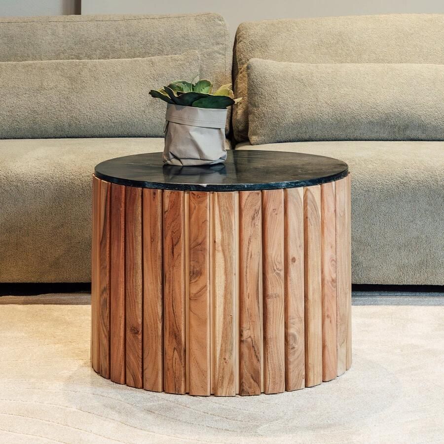 Nijwie Salontafel Zanzibar Marmer Black Acacia Natural 60cm