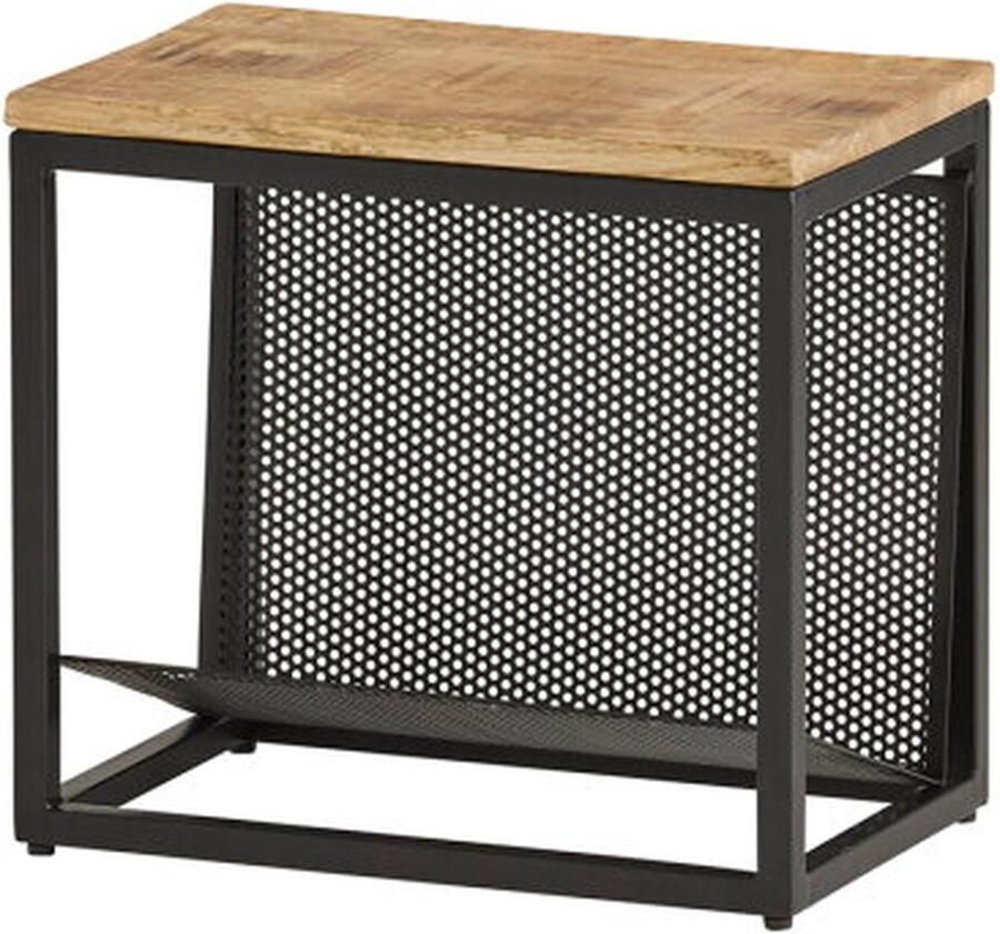 Nijwie Tijdschriftenhouder Billings mangohout 44x24x44 cm Naturel Lectuurbak magazineholder tijdschriftenrek bijzettafel krantenbak