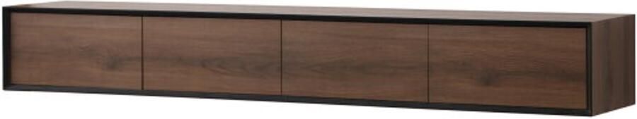 Nijwie Zwevend Tv meubel Montano 220x43x30 cm Legno puro Italia 4x Flap door Unlimited Laminate Collection