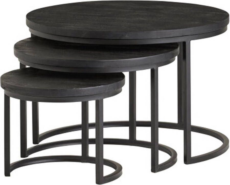 Meubelplaats salontafel Enzo set van 3 Zwart