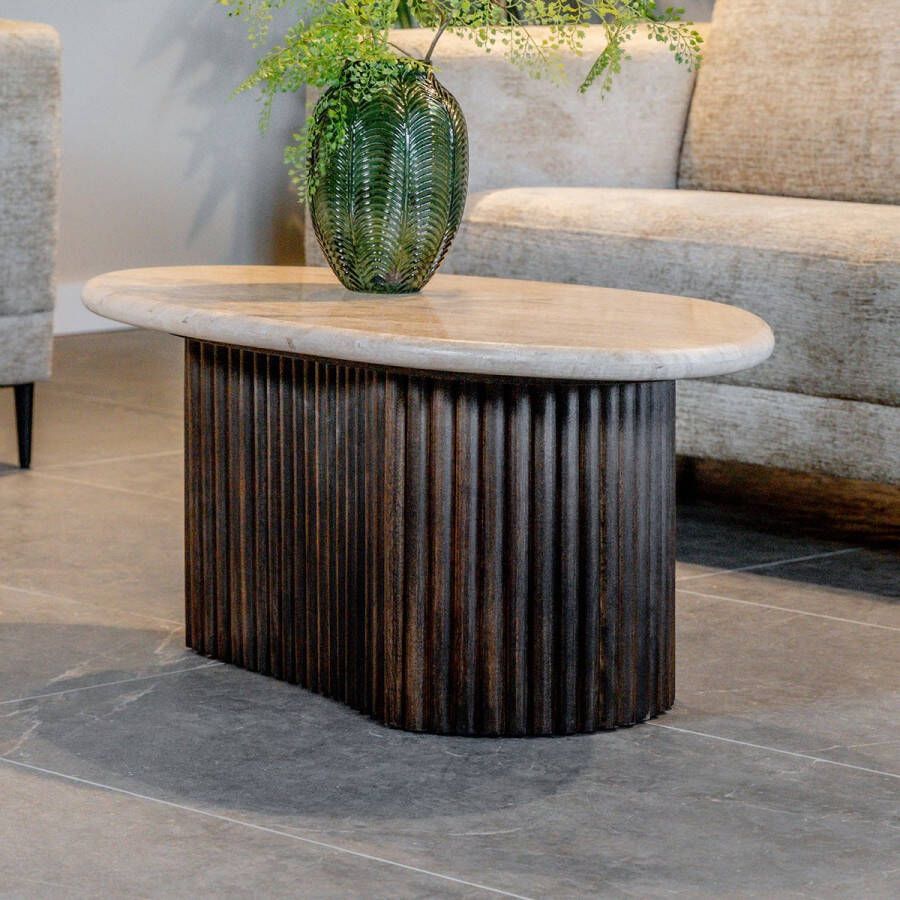 Nijwie Salontafel Memphis 90 cm Travertin