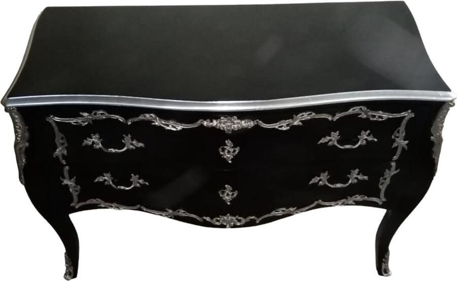 Nile Furniture Barok commode deluxe zwart zilver