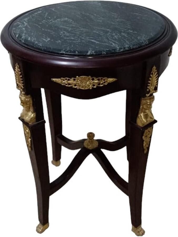 Nile Furniture Barok exclusieve bijzettafel met marmeren tafelblad