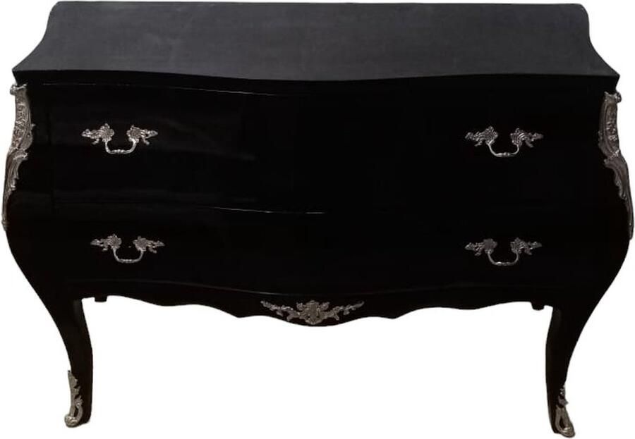 Nile Furniture Barok zwarte commode met 2 laden