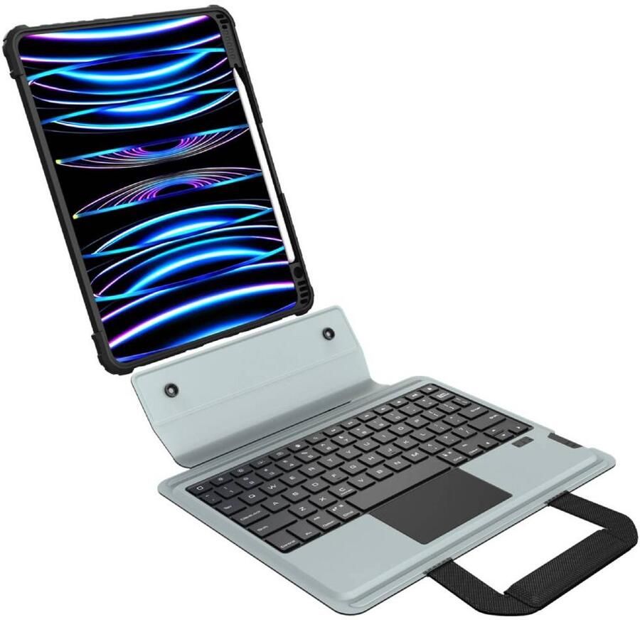 Nillkin Verlichte toetsenbordhoes Geschikt voor Apple iPad Air Pro 11” Schokbestendig met Touchpad Zwart