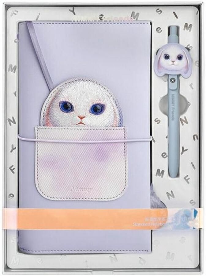 Nimmy Big Eyed Pet 2.0 Konijn Paarse Kantoorpen En Notitieboekset
