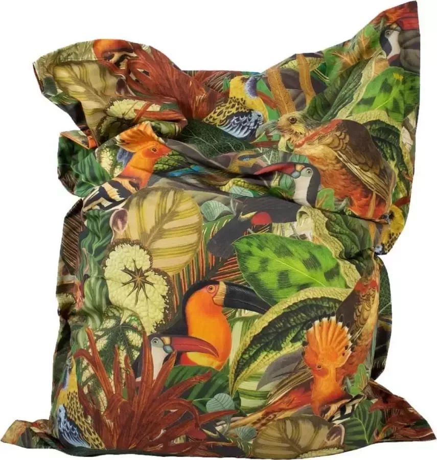 NIN-NIT Tropical Jungle zitzak tropische print water en vuil afstotend 175 x 135 cm