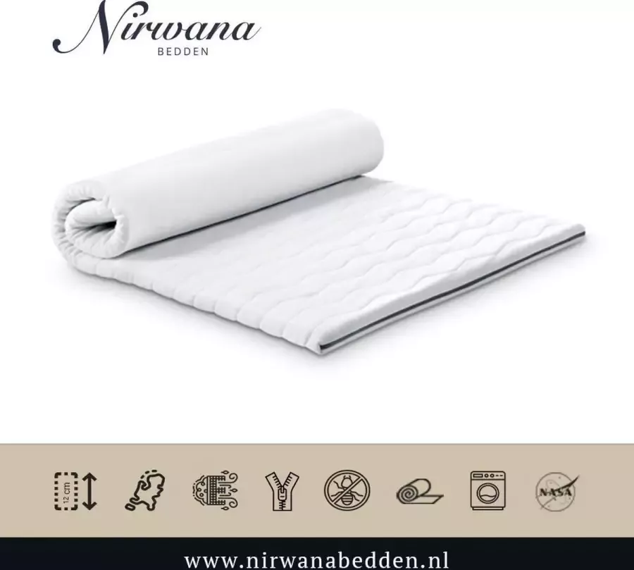 Nirwana bedden Nirwana Topdekmatras Koudschuim Platinum Foam HR 100x190x12