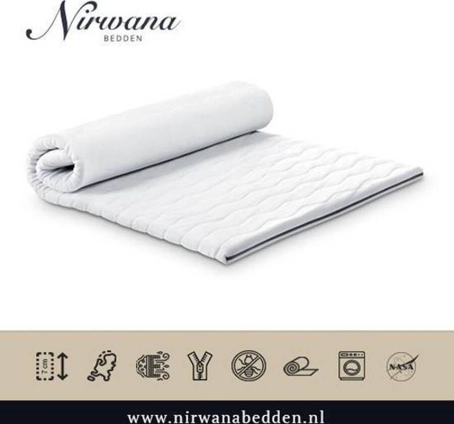 Nirwana Bedden 100x190 Topdekmatras Topper NASA-VISCO Traagschuim 7 CM