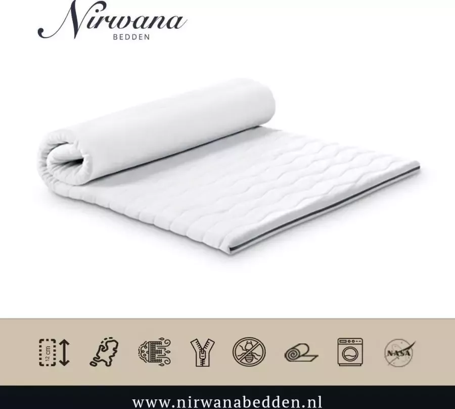 Nirwana Bedden 130x210 Topdekmatras Topper HR55 Koudschuim Tencel 12 CM