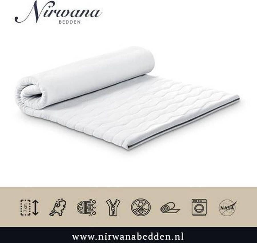 Nirwana Bedden 140x200 Topdekmatras Topper NASA-VISCO Traagschuim 7 CM