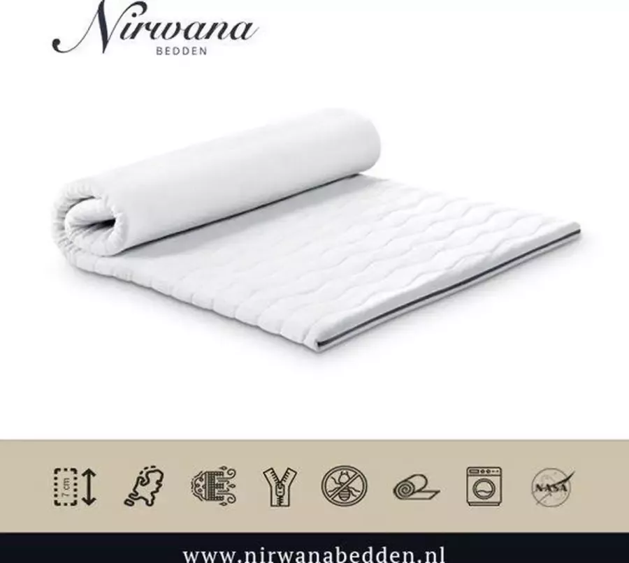 Nirwana Bedden Topper HR50 Koudschuim Topdekmatras Ergonomisch 140x220cm ca 7cm dik matras