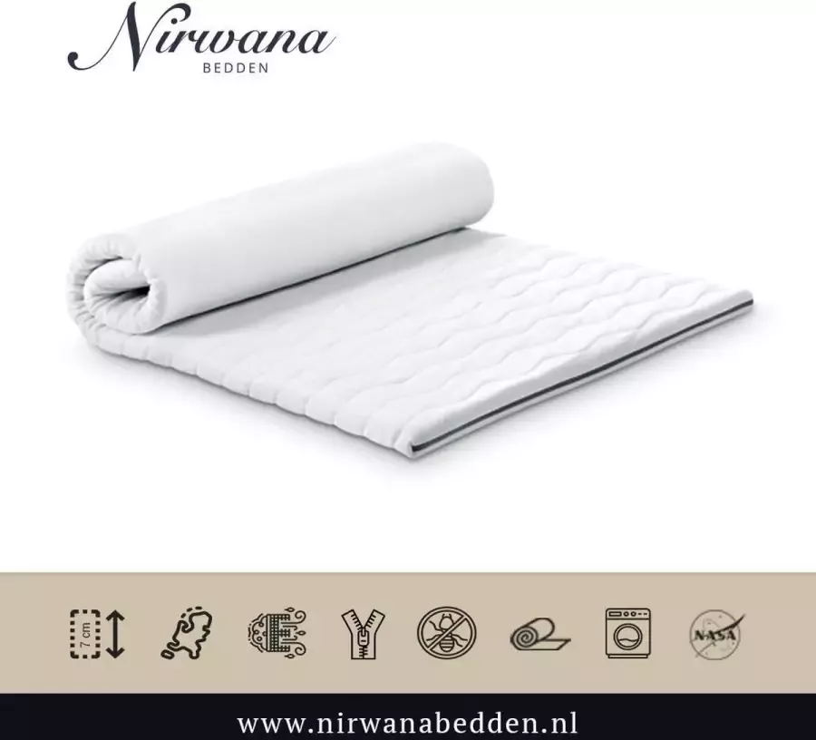 Nirwana Bedden 150x210 Topdekmatras Topper HR55 Koudschuim Tencel 12 CM